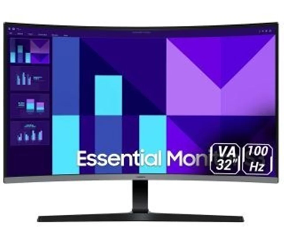 مانیتور 32 اینچ خمیده گیمینگ سامسونگ مدل Essential S3 LS32D392GAMXUE Samsung Essential S3 LS32D392GAMXUE 32-Inch 100Hz Full HD Gaming Curved Monitor