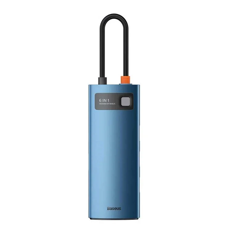 هاب USB-C شش پورت بیسوس مدل Metal Gleam WKWG000003