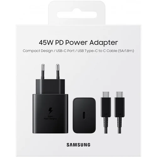 آداپتور سوپر فست شارژر سامسونگ اورجینال ۴۵ وات همراه کابل1.8 متر Samsung Super Fast Charger 45W EP-T4510XBEGEU