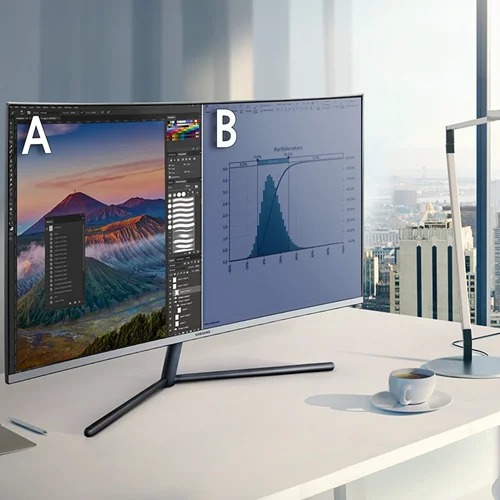 مانیتور خمیده سامسونگ مدل LU32R590CWMXUE سایز 32 اینچ فاکتور رسمی و غیر رسمی با گارانتی اصلی شرکتی