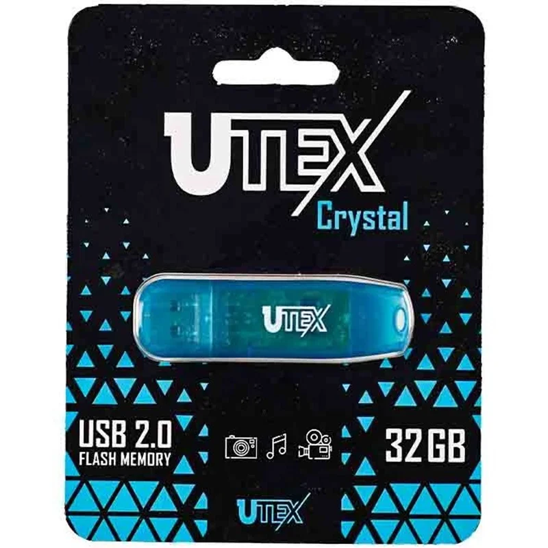 فلش مموری یوتکس 32 گیگابایت مدل CRYSTAL - آبی ا FLASH UTEX 32GB